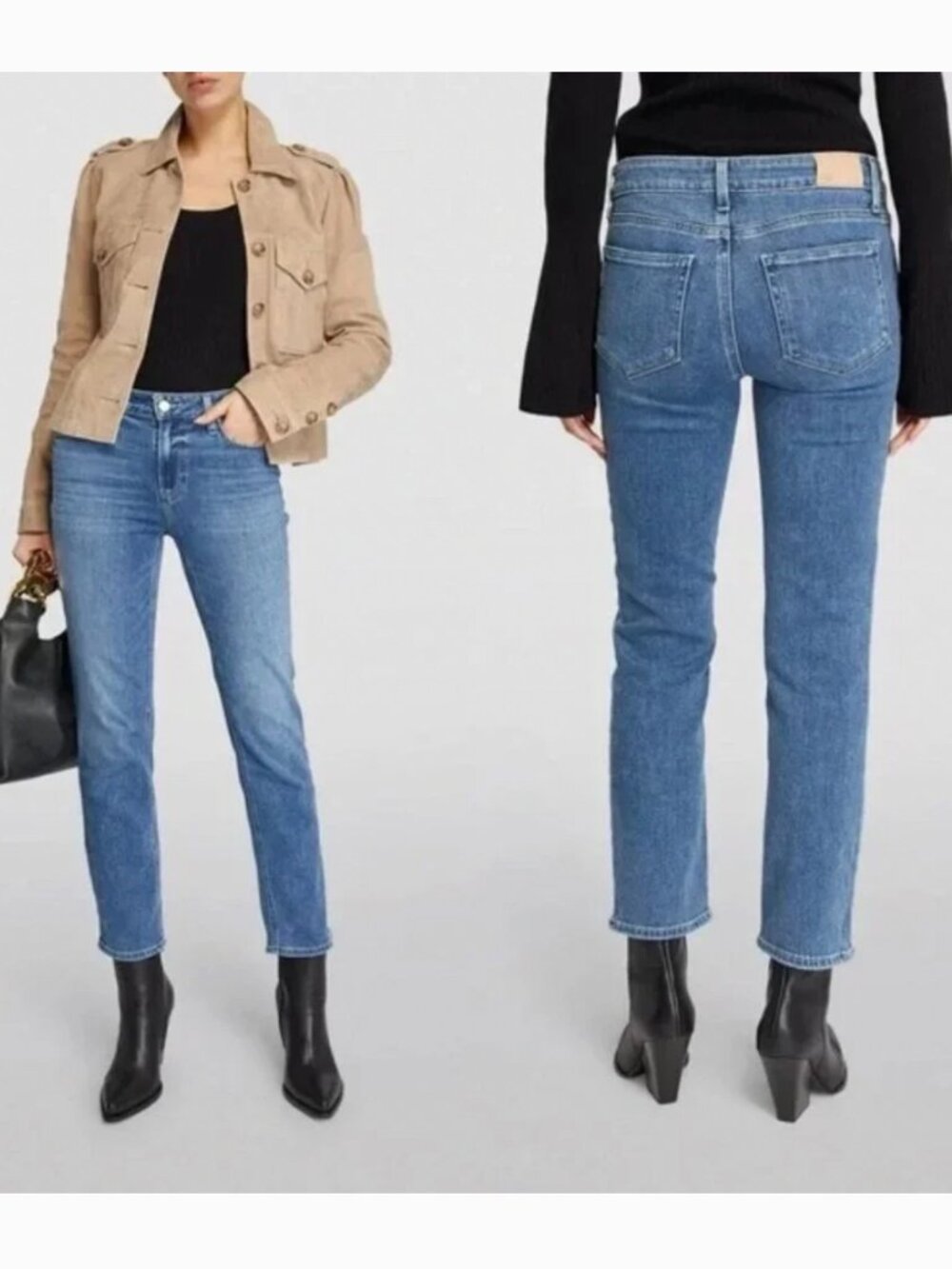 PAIGE Amber Mid Rise Straight Ankle Jean in Tapestry Womens 32 - *NWT!*